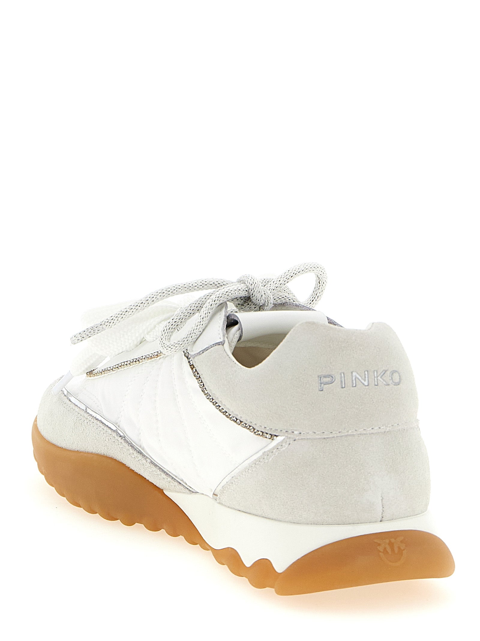 PINKO White Calfskin Athletic Sneakers