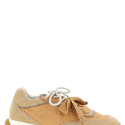 PINKO Beige Calfskin Athletic Sneakers