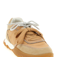 PINKO Beige Calfskin Athletic Sneakers