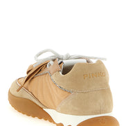 PINKO Beige Calfskin Athletic Sneakers