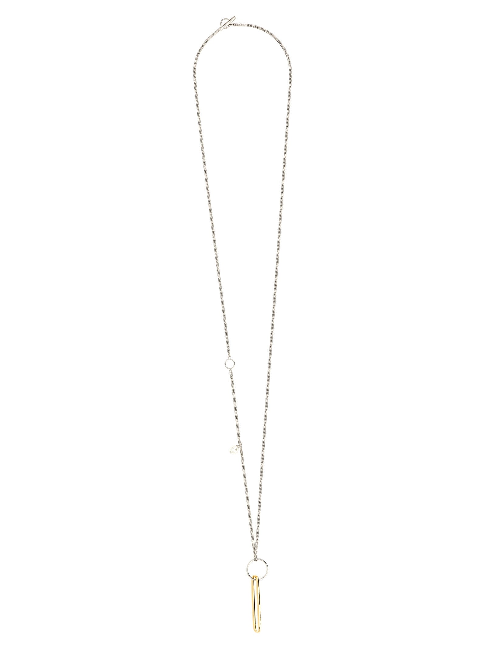 Jil Sander 601 Gold-Tone Brass and Pearl Chain Necklace