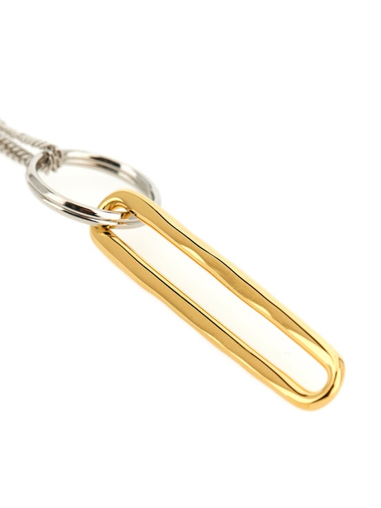 Jil Sander 601 Gold-Tone Brass and Pearl Chain Necklace