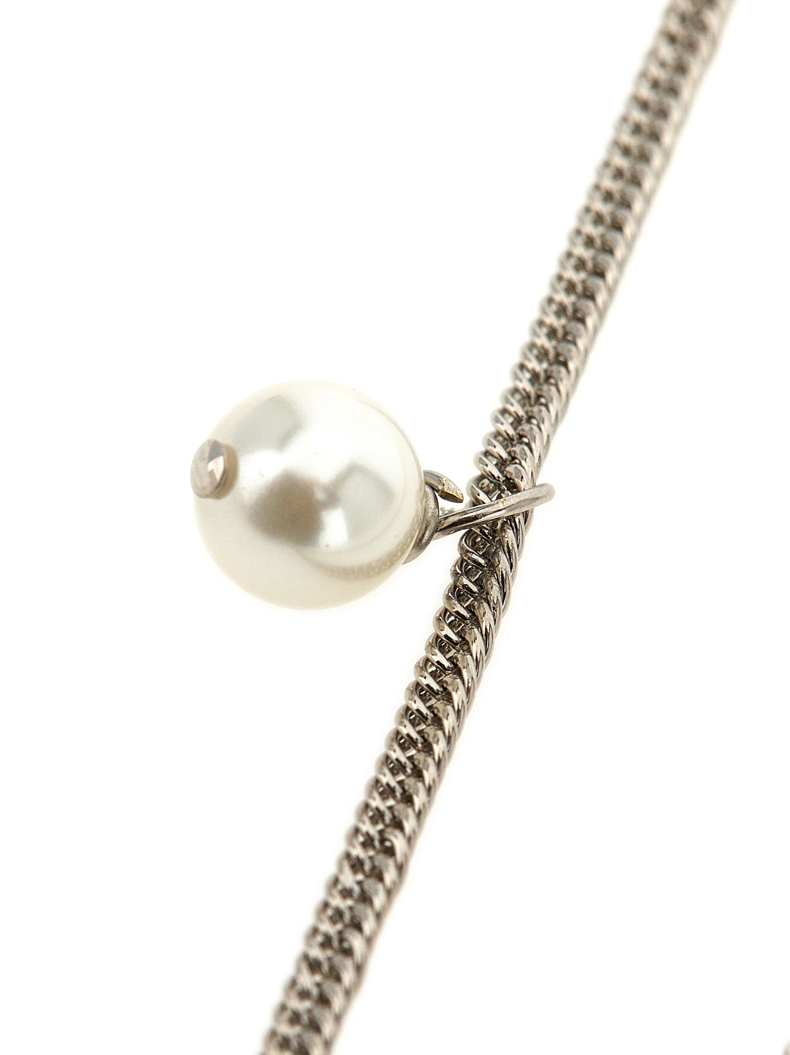 Jil Sander 601 Gold-Tone Brass and Pearl Chain Necklace
