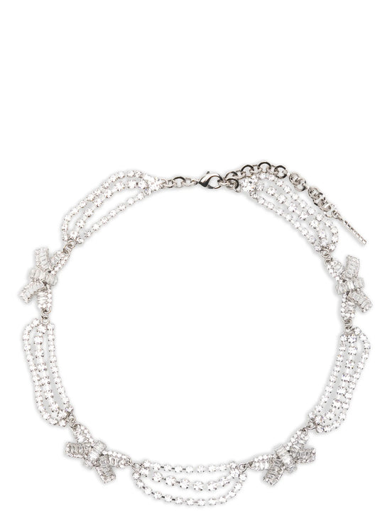Alessandra Rich Silver Glass Necklace