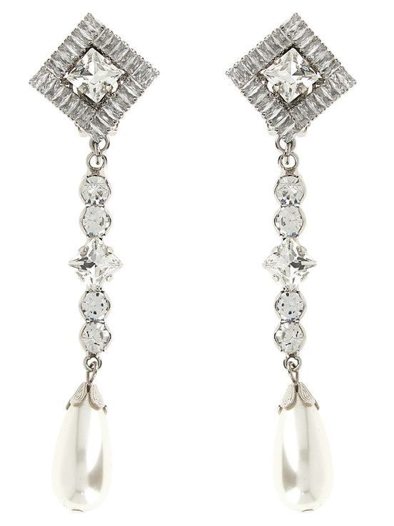 Alessandra Rich Silver Plastic Earrings