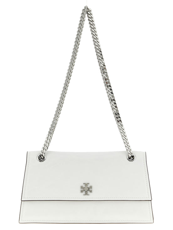 Τσάντα ώμου από λευκό δέρμα αρνιού Tory Burch  