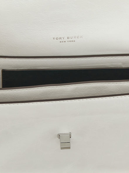 Tory Burch White Lamb Leather Shoulder Bag