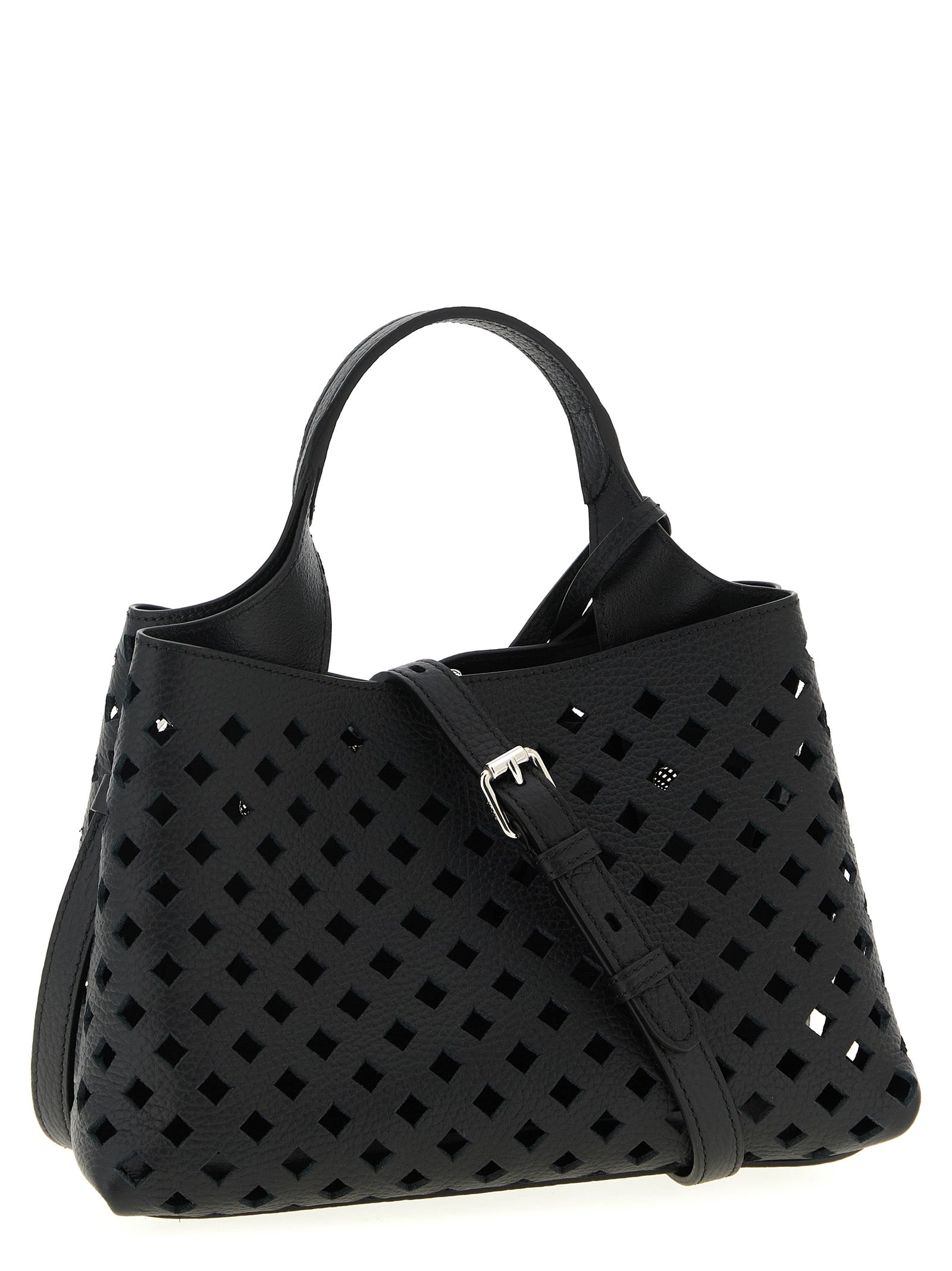 Μαύρη δερμάτινη τσάντα από μοσχαρίσιο δέρμα Tod's