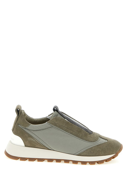 Brunello Cucinelli Bicolor Polyester Athletic Sneakers