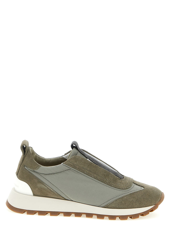 Brunello Cucinelli Bicolor Polyester Athletic Sneakers