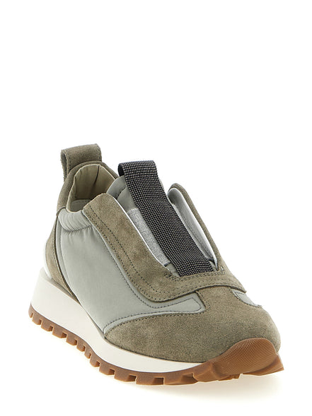 Brunello Cucinelli Bicolor Polyester Athletic Sneakers