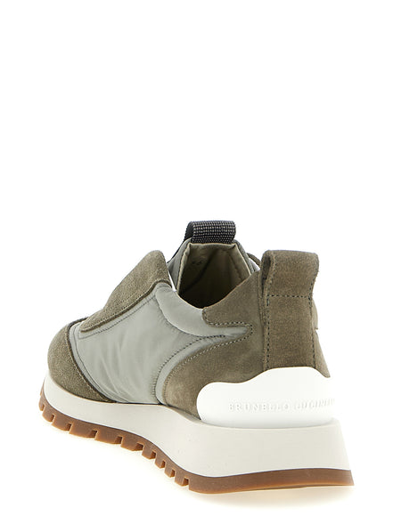Brunello Cucinelli Bicolor Polyester Athletic Sneakers