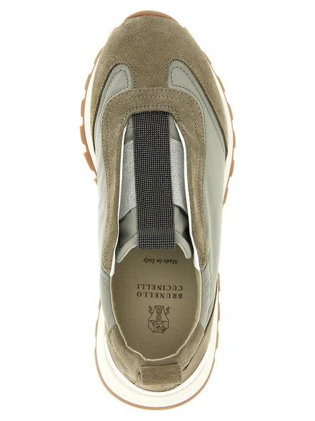 Brunello Cucinelli Bicolor Polyester Athletic Sneakers