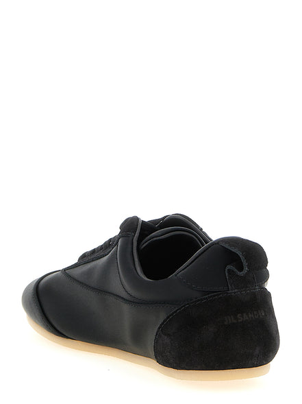 Jil Sander Black Cotton Low Top Sneakers