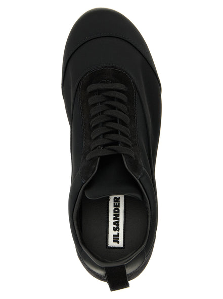 Jil Sander Black Cotton Low Top Sneakers