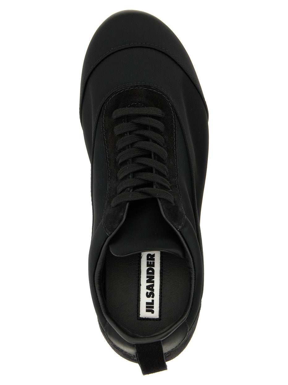 Jil Sander Black Cotton Low Top Sneakers