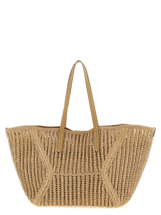 Brunello Cucinelli BC Duo Beige Raffia Shoulder Bag