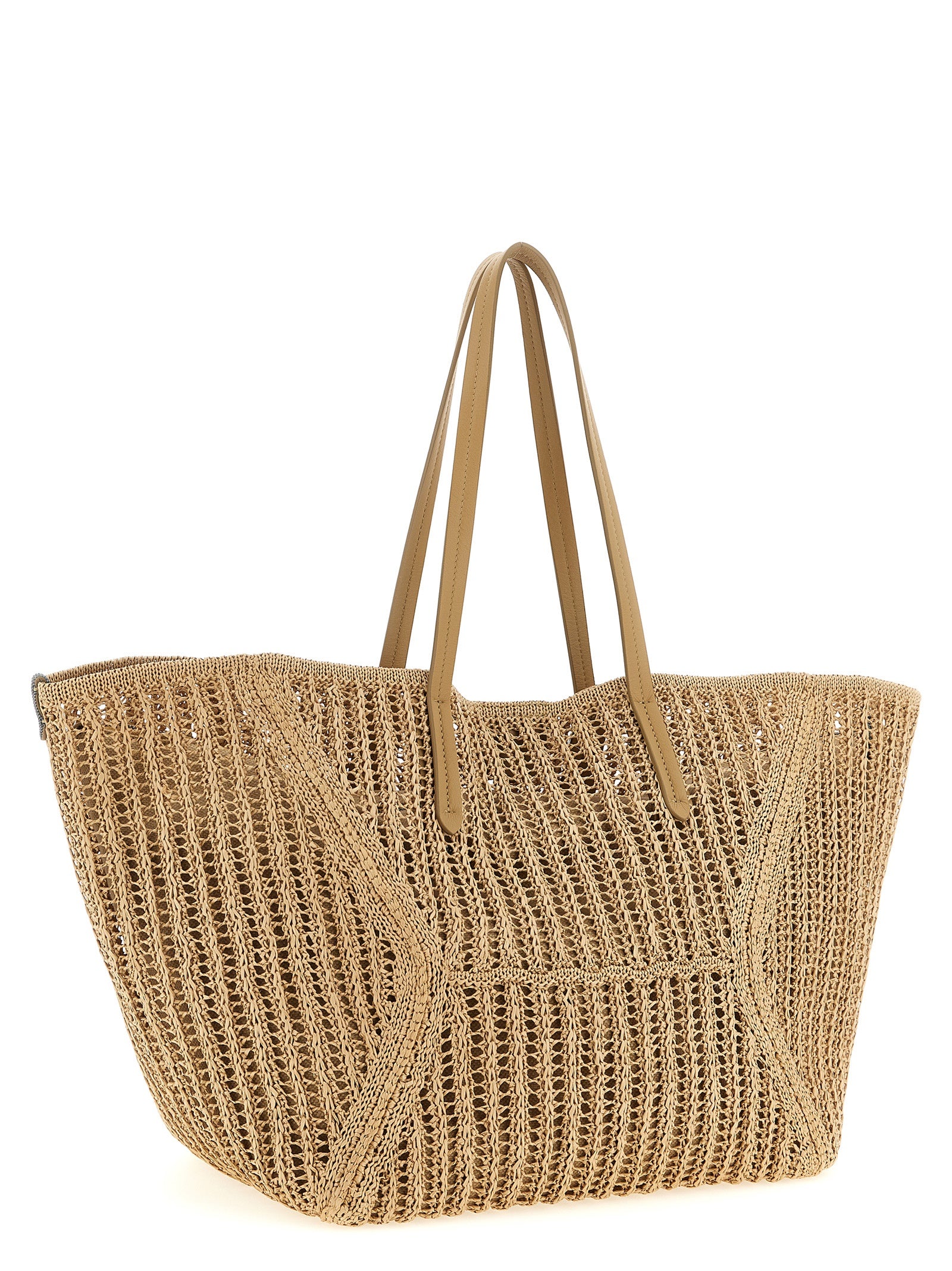 Brunello Cucinelli BC Duo Beige Raffia Shoulder Bag