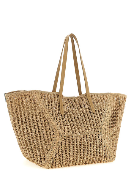 Brunello Cucinelli BC Duo Beige Raffia Shoulder Bag