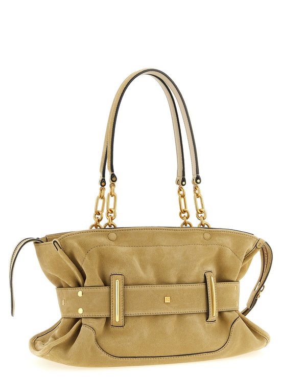Balmain Beige Calfskin Shoulder Bag