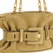 Balmain Beige Calfskin Shoulder Bag