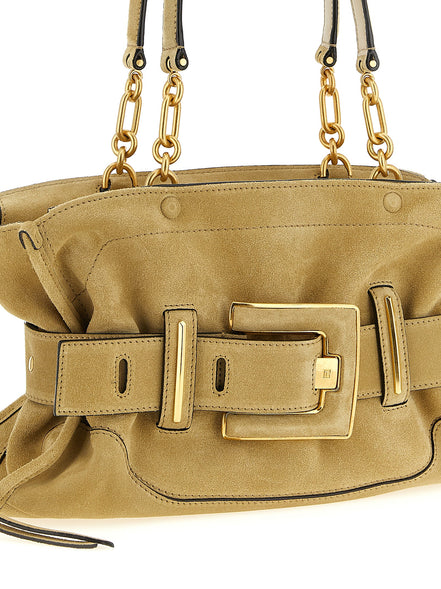 Balmain Beige Calfskin Shoulder Bag