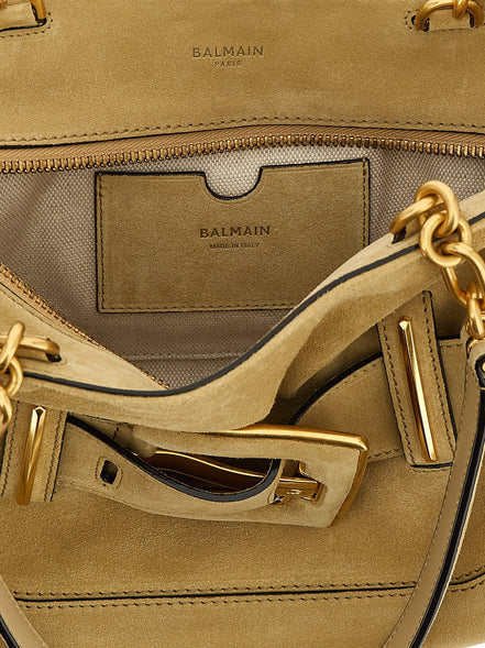 Balmain Beige Calfskin Shoulder Bag