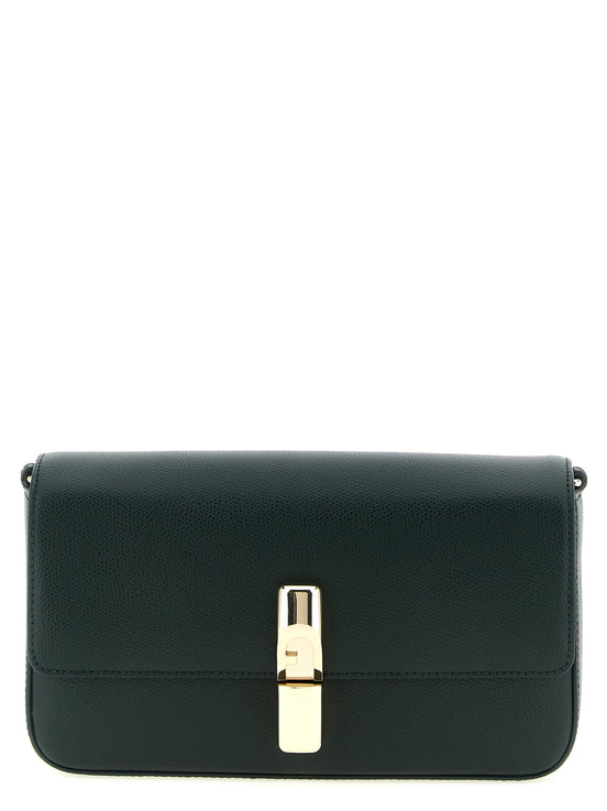 Τσάντα crossbody Furla δίχρωμη από δέρμα μοσχαριού