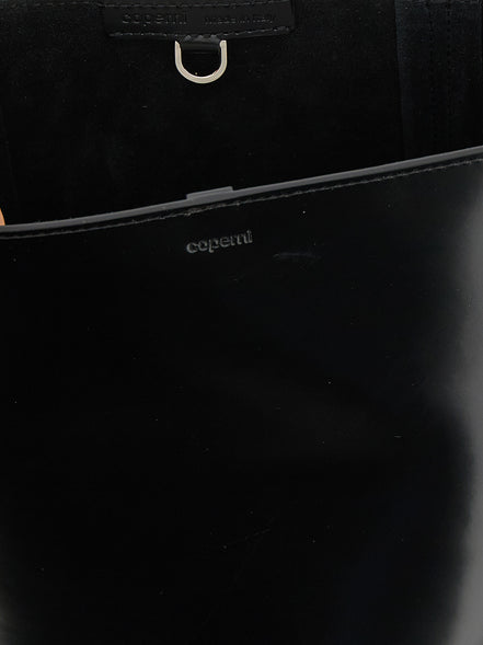 Τσάντα Ώμου από Μαύρο Δέρμα Αγελάδας Coperni