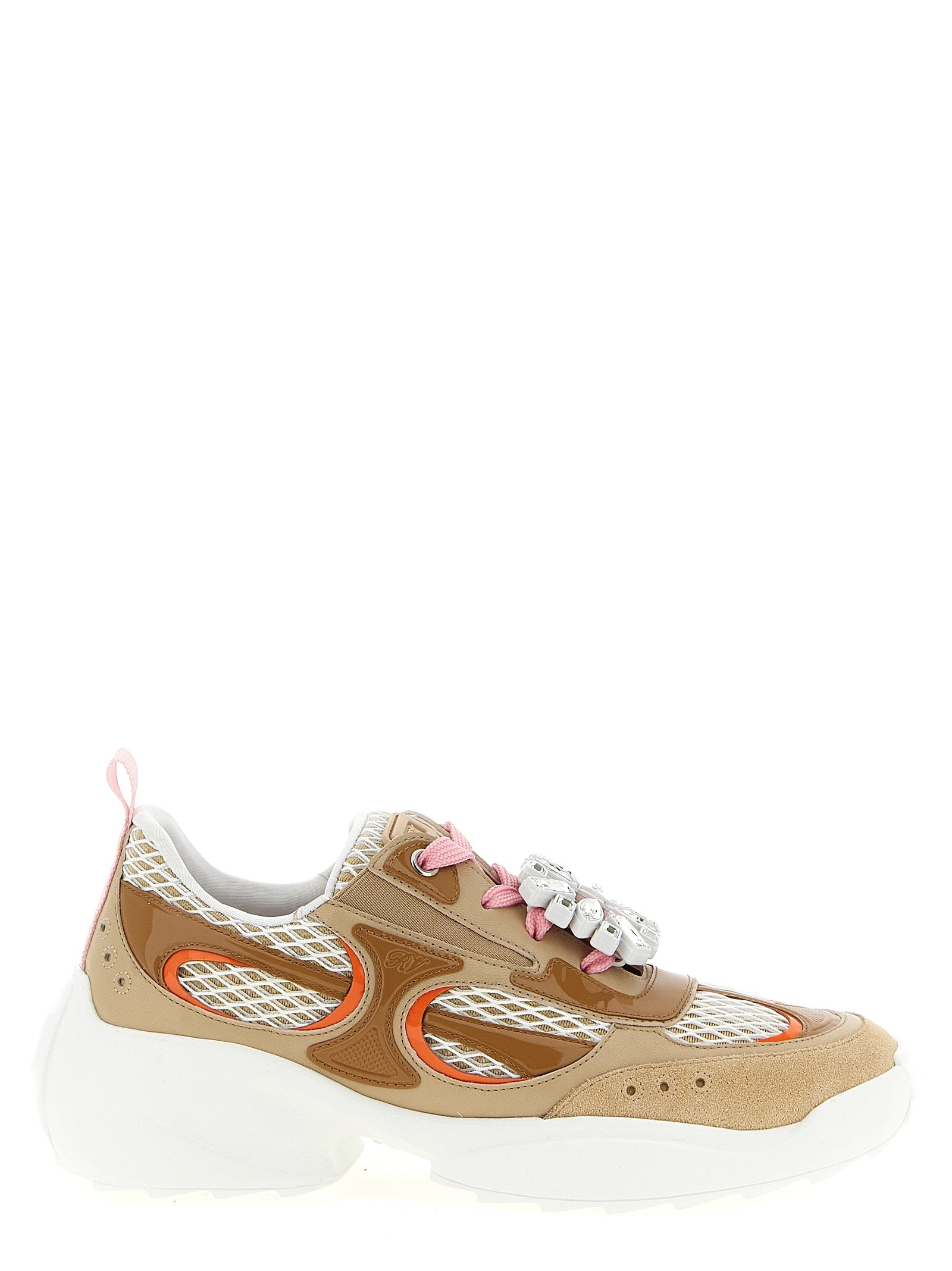 Roger Vivier Beige Calfskin Athletic Sneakers