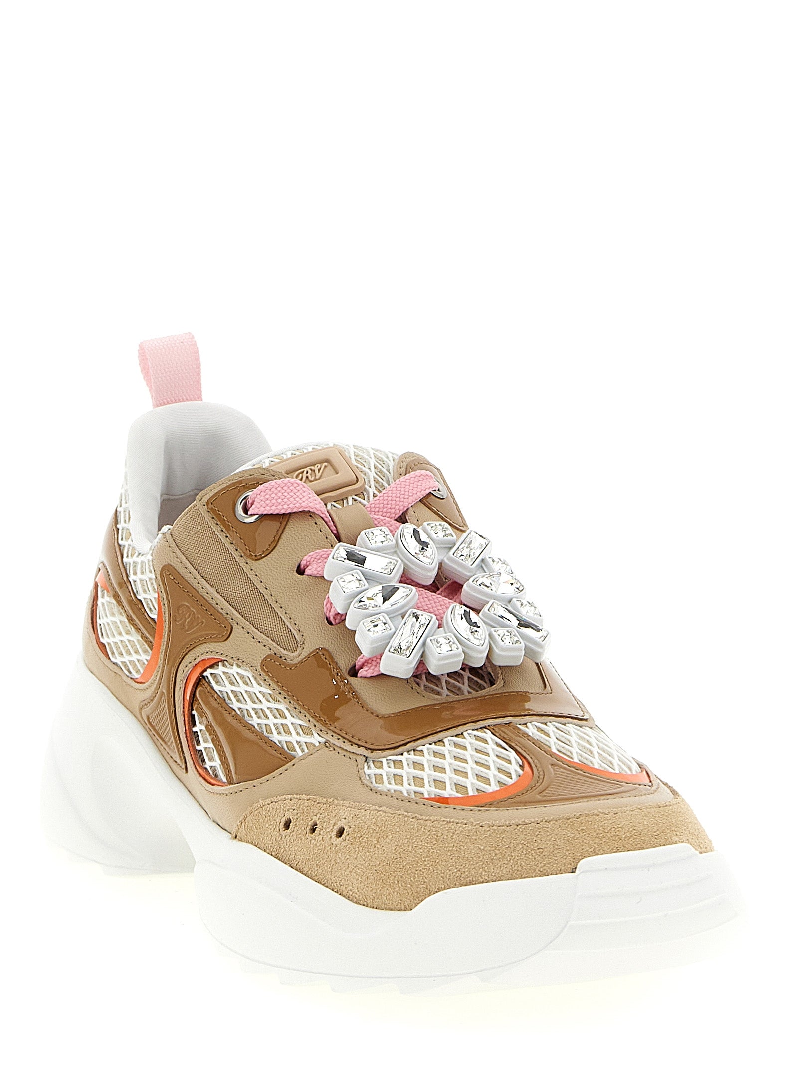 Roger Vivier Beige Calfskin Athletic Sneakers