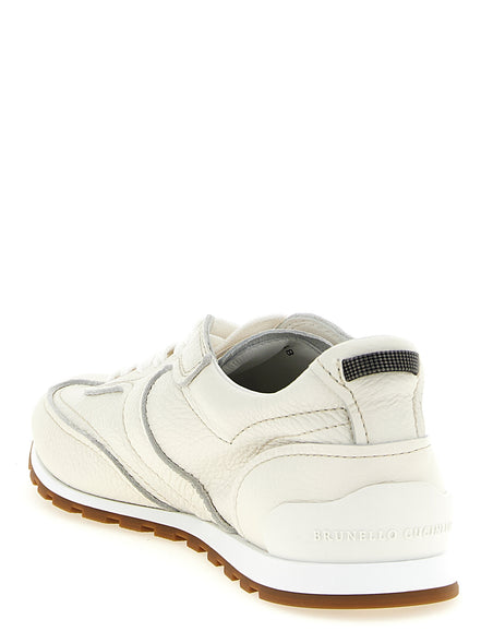 Brunello Cucinelli White Goatskin Athletic Sneakers