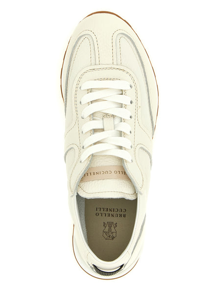 Brunello Cucinelli White Goatskin Athletic Sneakers
