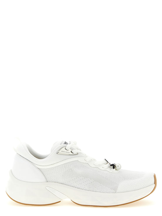 Jimmy Choo White Tencel Athletic Sneakers