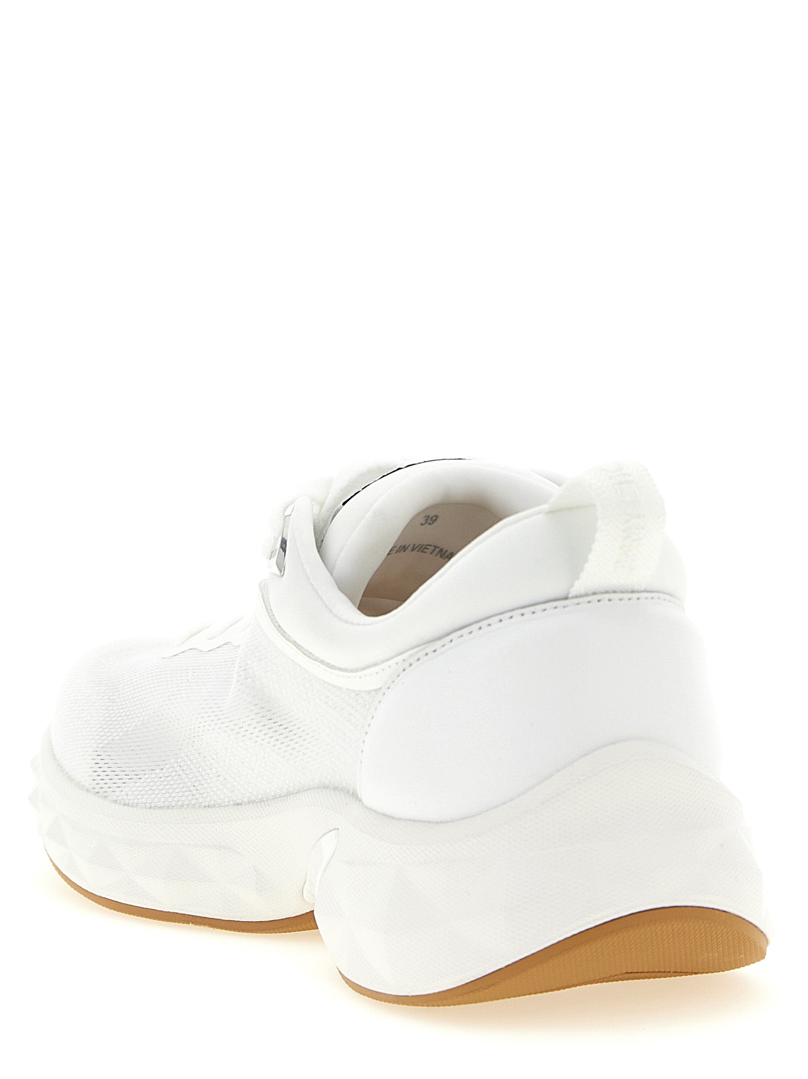 Jimmy Choo White Tencel Athletic Sneakers