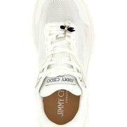 Jimmy Choo White Tencel Athletic Sneakers