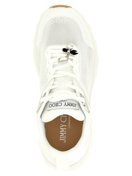Jimmy Choo White Tencel Athletic Sneakers