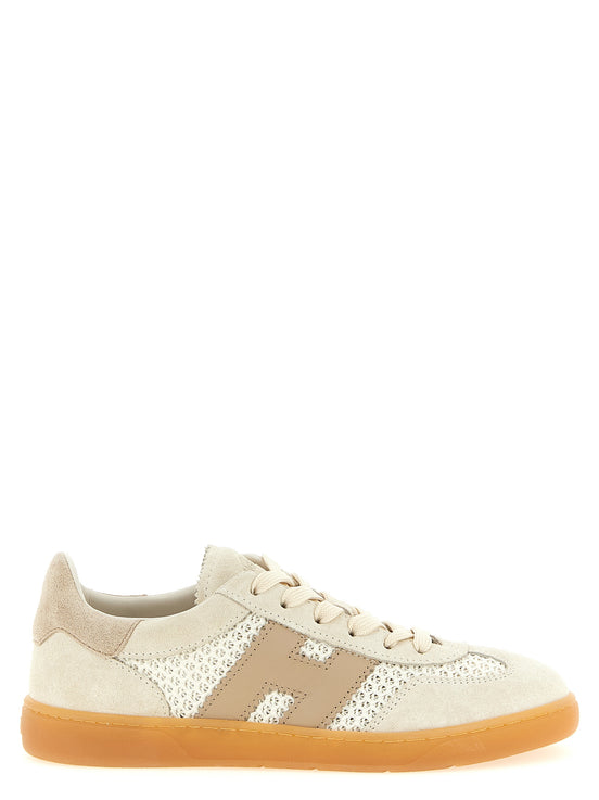 Hogan Beige Cotton Low Top Sneakers