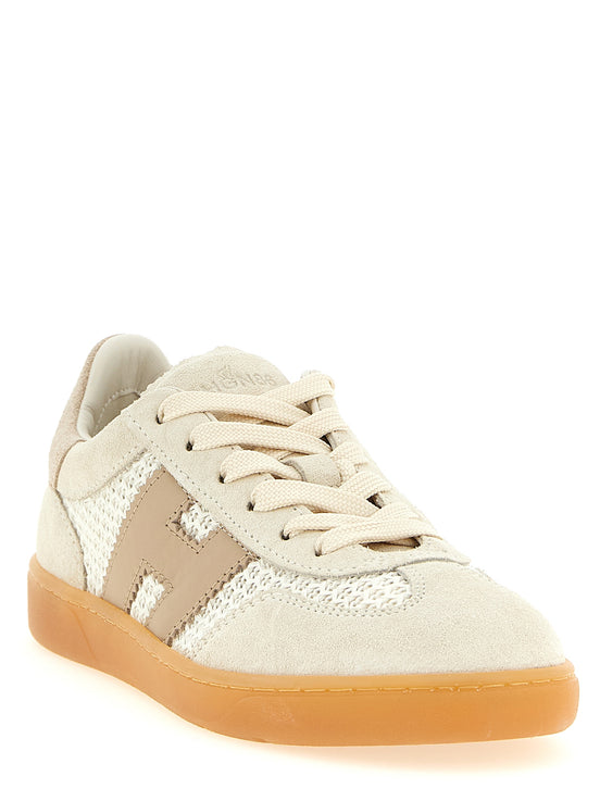 Hogan Beige Cotton Low Top Sneakers