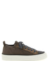 Brunello Cucinelli Brown Cotton Low Top Sneakers