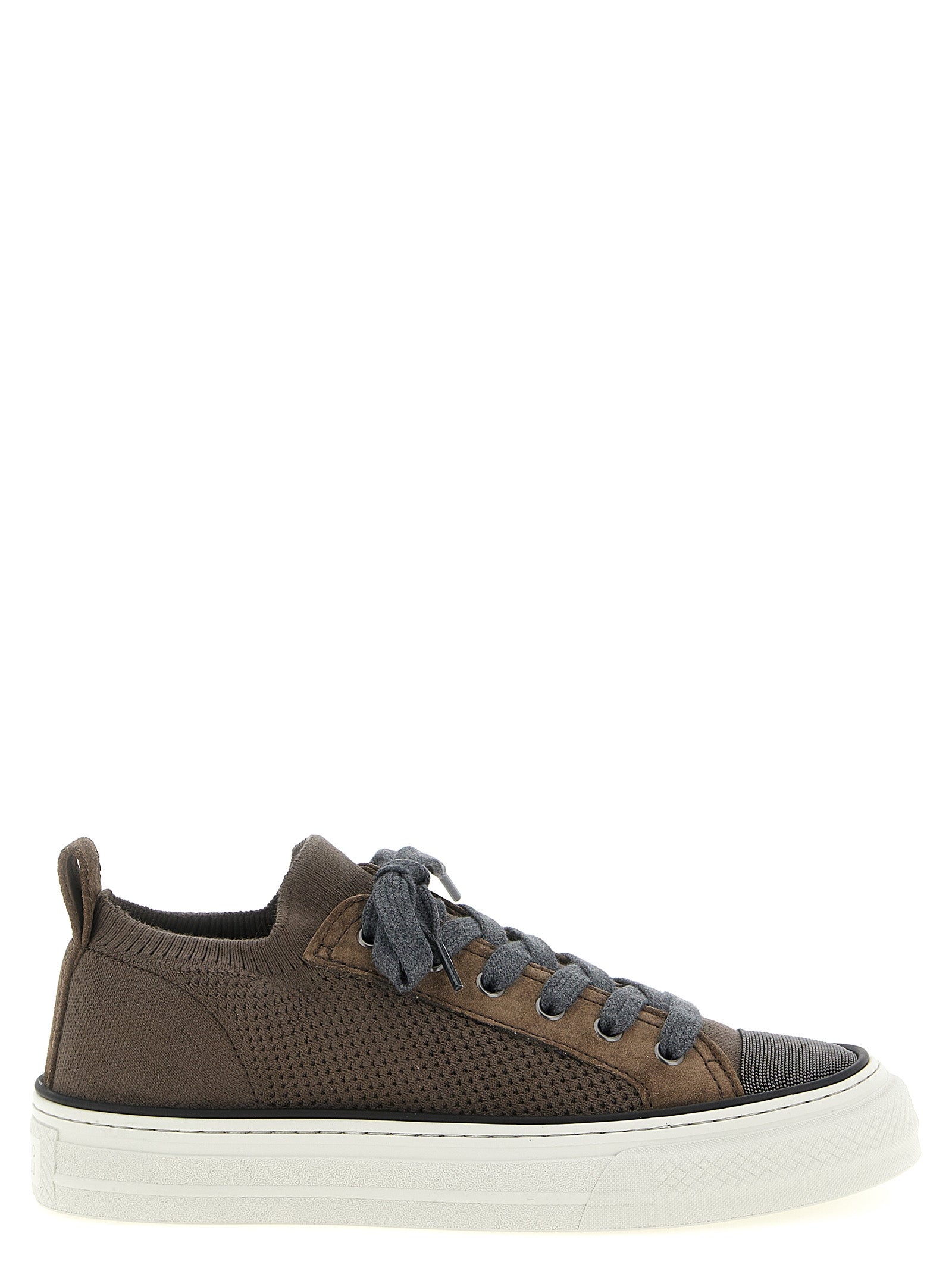 Brunello Cucinelli Brown Cotton Low Top Sneakers