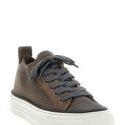 Brunello Cucinelli Brown Cotton Low Top Sneakers