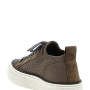 Brunello Cucinelli Brown Cotton Low Top Sneakers