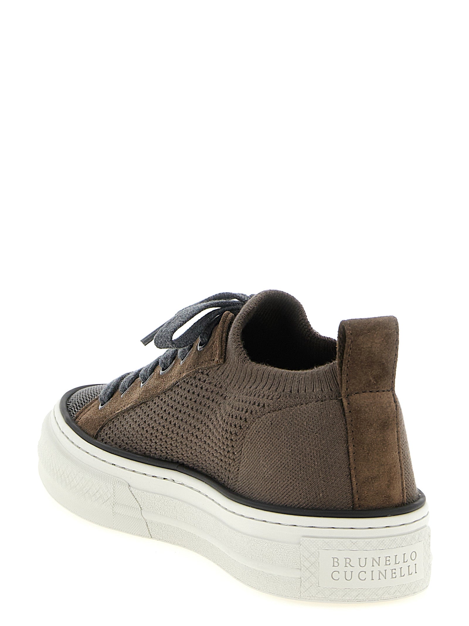 Brunello Cucinelli Brown Cotton Low Top Sneakers