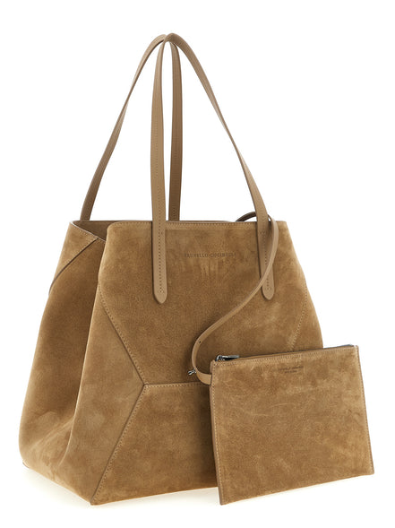 Brunello Cucinelli Brown Calfskin Shoulder Bag