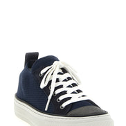 Brunello Cucinelli Blue Cotton Low Top Sneakers