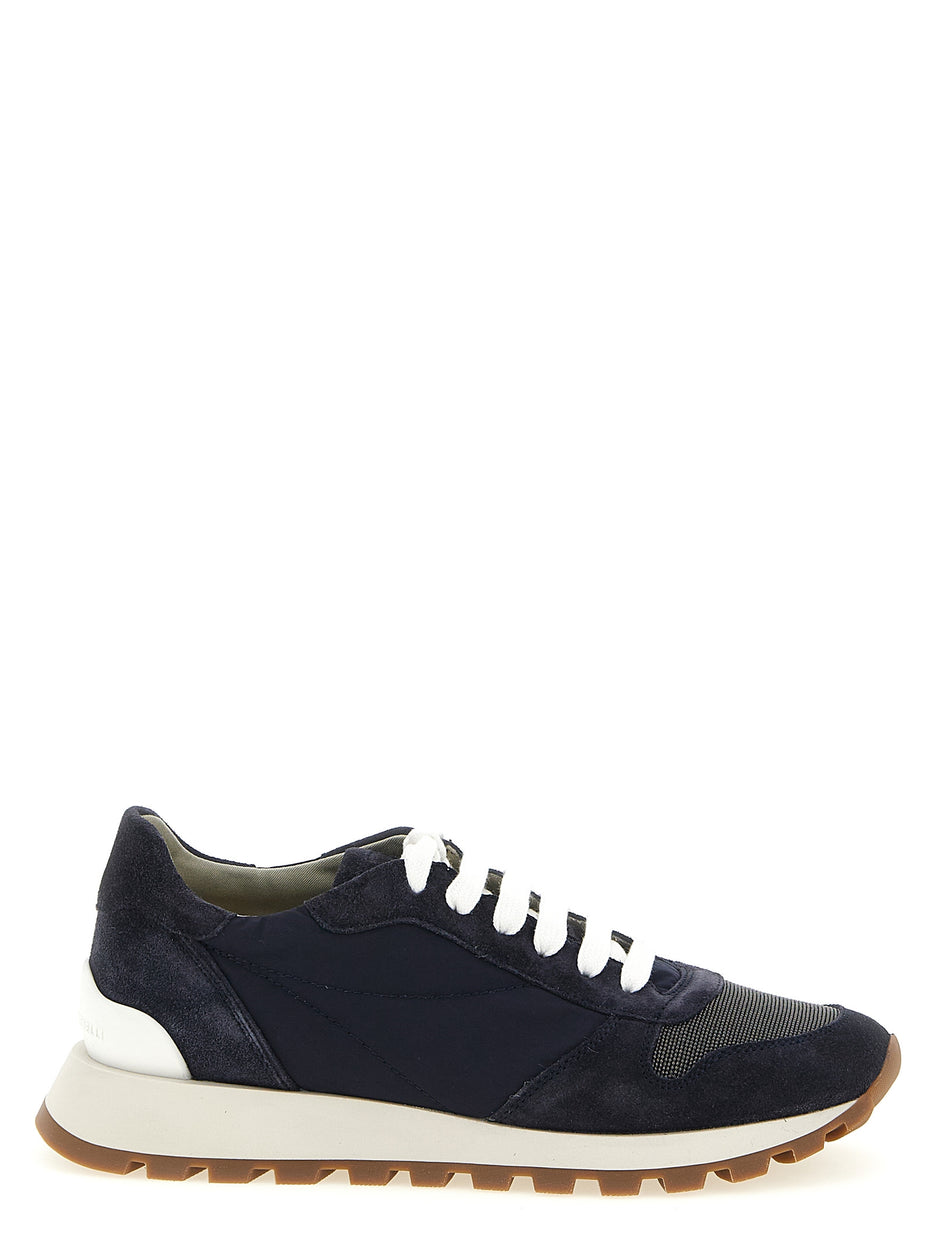Brunello Cucinelli Blue Polyester Athletic Sneakers