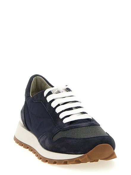 Brunello Cucinelli Blue Polyester Athletic Sneakers