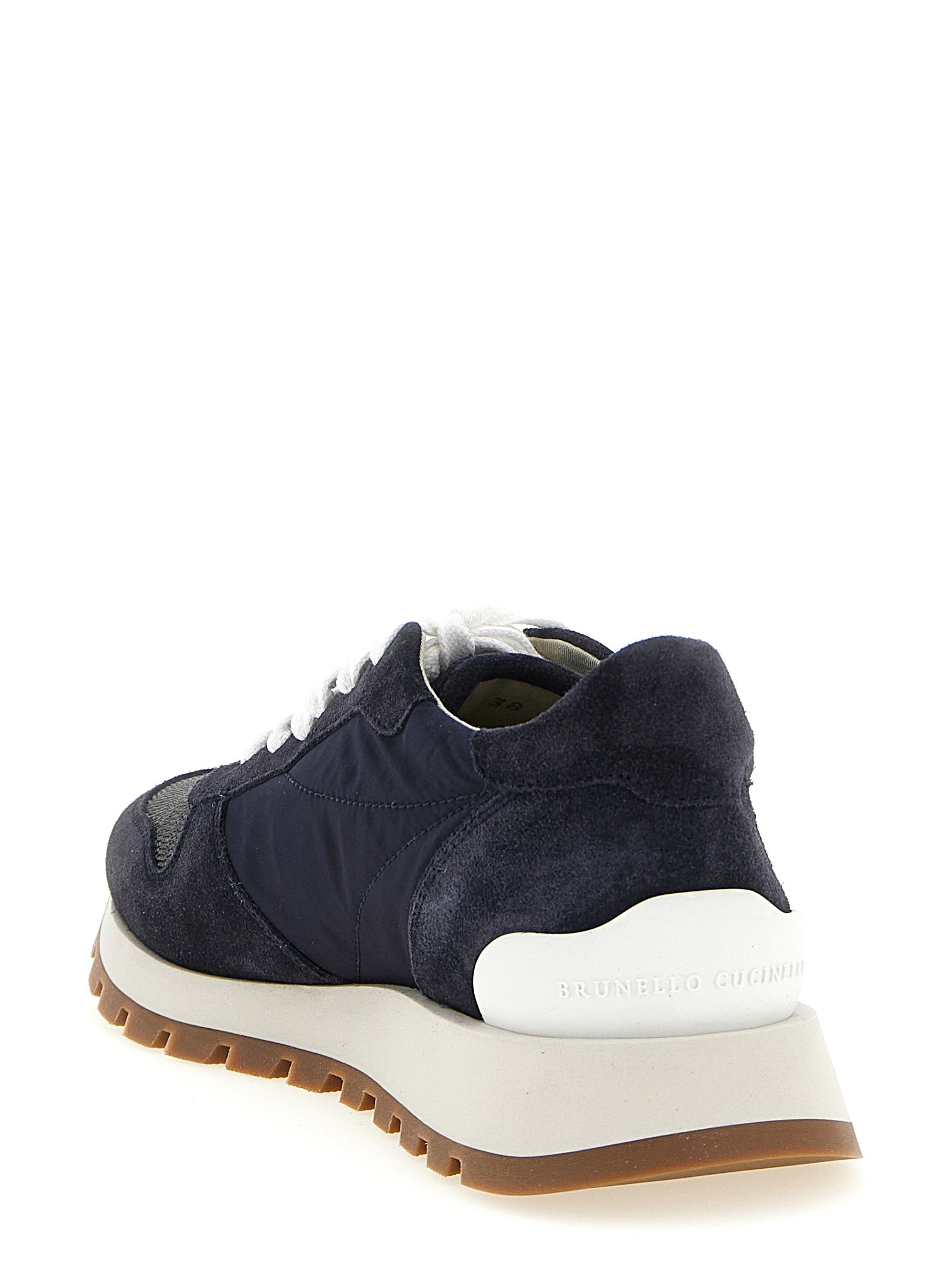 Brunello Cucinelli Blue Polyester Athletic Sneakers