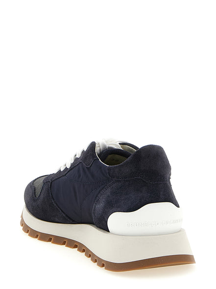 Brunello Cucinelli Blue Polyester Athletic Sneakers